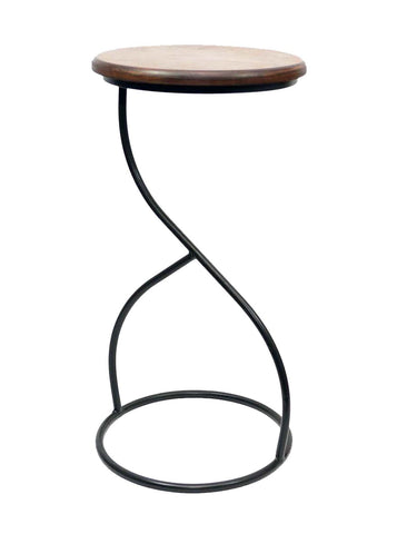 Laredo Wrought Iron Side Table-22.75 Inches High X 11 3/8 Inches in Diameter