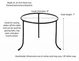 Metal Plate Riser-7 Inches High X 8 Inches in Diameter, Painted Bronze