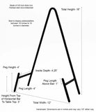 Wrought Iron Platter Stand/Easel-16 Inches High X 11.5 Inches Wide