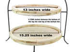 Laredo Import Iron & Rustic Wood Two Tier Buffet Platter Stand-20.5 Inches High X 18.25 Inches Wide, w/ White Wood