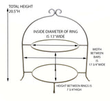 Laredo Import Iron & Rustic Wood Two Tier Buffet Platter Stand-20.5 Inches High X 18.25 Inches Wide, w/ White Wood