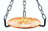 Small Hanging Bird Feeder with Cosmic Orange Bowl-16 Inches High X 8-10 Inches Wide