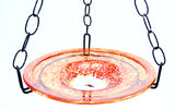Small Hanging Bird Feeder with Confetti Red Bowl-16 Inches High X 8-10 Inches Wide