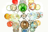 Wrought  Iron Wine Glass Socket Set Chandelier with Assorted Glasses-21.75 Inches Wide X 33 Inches High