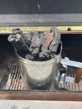 Charcoal Chimney Starter w/ Wood Handle,  Galvanized Tin 13 Inches Tall