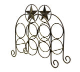 Wine Rack w/ Star Design, Holds 6 Bottles-15 3/8 Inches High