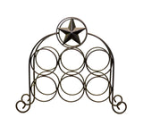 Wine Rack w/ Star Design, Holds 6 Bottles-15 3/8 Inches High