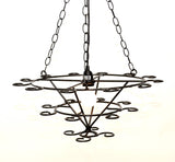 Wrought  Iron Wine Glass Socket Set Chandelier with Assorted Glasses-21.75 Inches Wide X 33 Inches High