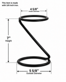 Wrought Iron Spiral Stand-7 Inches Tall, Inside Diameter of the ring is 5 Inches, Dark Bronze Color