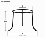 Iron Tripod Base-5 Inches High by 5 Inch Ring Diameter, 1/4 Inch Thick Iron