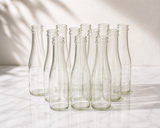 Clear Glass Bottles, Small-200ml (6.7 oz) – Set of 24– 7 7/8” Tall – Reusable Juice, Kombucha, Beverage Bottles