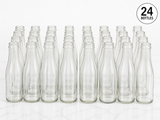 Clear Glass Bottles, Small-200ml (6.7 oz) – Set of 24– 7 7/8” Tall – Reusable Juice, Kombucha, Beverage Bottles