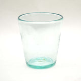 Set of 4, Handmade Mexican Recycled Clear Tapered Rocks Glasses, 4.25 Inches H, 14-16 oz