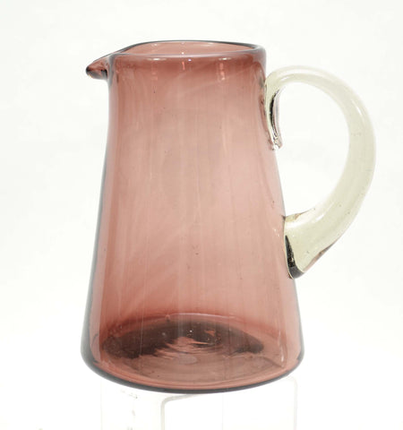 Handblown Recycled Classic Pitcher, Solid Amethyst- 8.5 Inches High