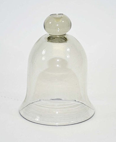 Recycled Glass Cloche-9 Inches High x 4.5 Inches Wide at the Body, Handmade