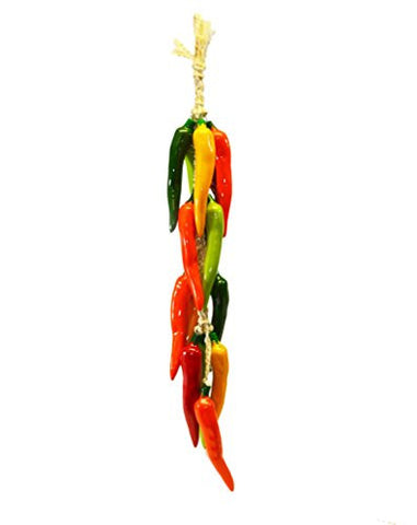 Large Ristra/ Sting of Ceramic Chili Hungaro, with 16 Chiles-25 Inches Long