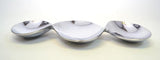 Aluminum 3 Section, Bow Shaped Snack Dish-16.5 Inches Long