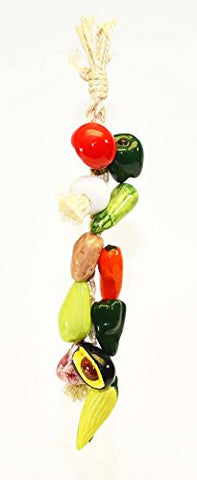 Small Ristra/ String of Ceramic Vegetables, with 11 Veggies-17 Inches Long