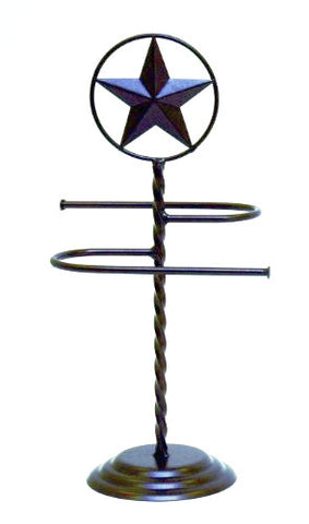 Iron Bath Towel Stand, S Shaped and Star Design-17 Inches High