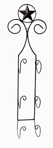 Wrought Iron Wall Towel Rack/Wine Rack with Star Symbol-35 Inches High