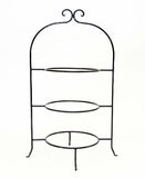 Wrought Iron Triple Tier Plate Rack-22.5 Inches High, 8 Inch Rings