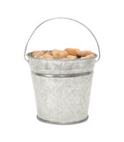 Set of 6 pcs, Half Gallon Galvanized Peanut Pail with Handle-5 5/8 Inches High x 6 Inches in Diameter