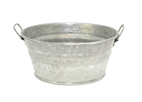 Mini Galvanized Tub with Handles- 3 Inches High x 6 Inches in Diameter