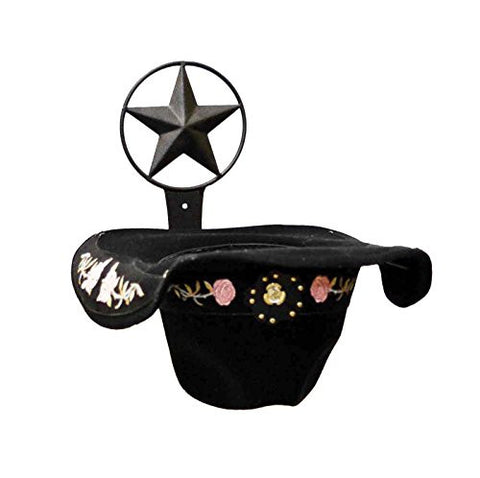 Iron Cowboy Hat Holder with Star Symbol-9 Inches High x 10 Inches in Diameter