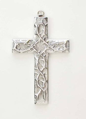 Polished Aluminum Thorns Wall Cross-6.5 Inches High