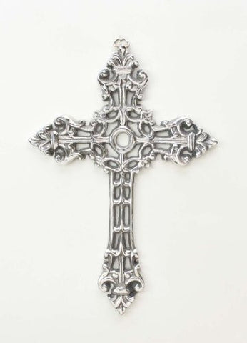 Polished Aluminum Wall Cross w/ Circle-9 Inches High