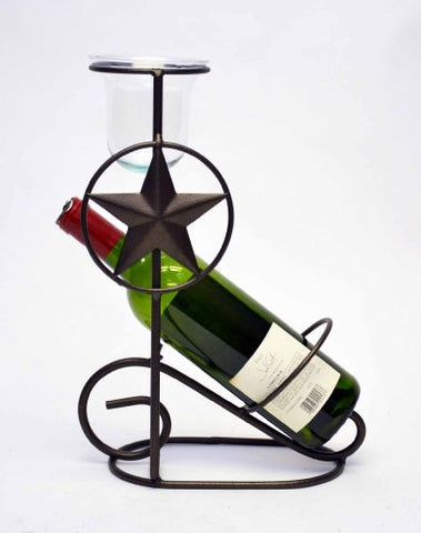 Star Wine Bottle Holder and Votive Candle Holder- 9.5 Inches Wide x 14.5 Inches High