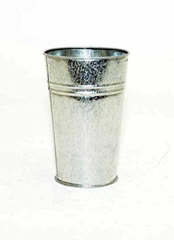 Galvanized French Flower Bucket-7 Inches High x 4.75 Inches Diameter