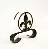 Metal Napkin Holder, Fleur De Lis Design-6 Inches High x 6.5 Inches Wide