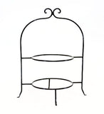 Handmade Wrought Iron Double Tier Plate Rack- 17.5 Inches High x 8 Inches Diameter