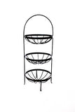 Wrought Iron Triple Strap Fruit Basket-29.5 Inches High x 12 Inches Wide