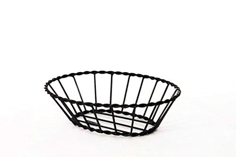 Iron Bread Basket with Twisted Rim-3.5 Inches High x 9 Inches Wide x 12 Inches Long