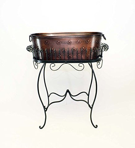 Handmade Oval Floor Planter or Beverage Tub-Unit is- 26.75 Inches High x 23 7/8 Inches Long x 14 Inches Wide