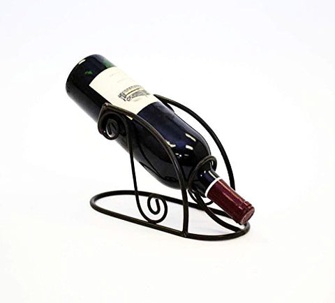Single Wine Bottle Holder- 9.25 Inches Long x 4 Inches Wide, Painted Bronze Color and Handmade