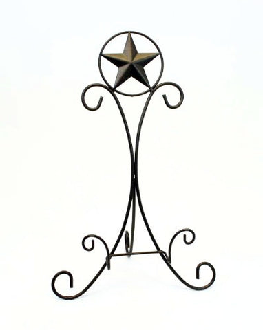 Iron Cookbook/Picture Frame Display Easel, Star Design-20.25 Inches High