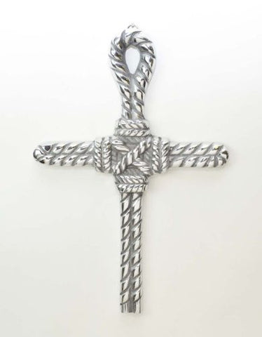Polished Aluminum Lasso Wall Cross-12.25 Inches High