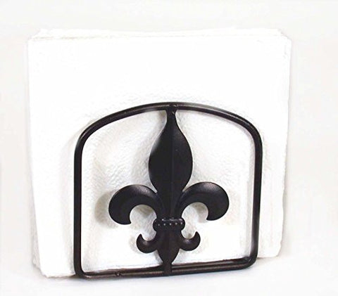Square Napkin Holder Fluer De Lis Symbol-5 Inches High x 5 Inches Wide