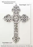 Polished Aluminum Wall Cross, W/conches-12.5 Inches High