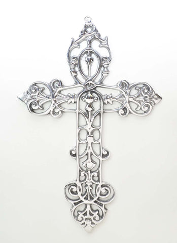 Polished Aluminum Wall Cross W/C's-15.25 Inches High