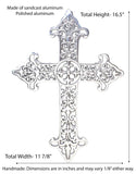 Polished Aluminum Stencil Wall Cross-16.5 Inches High