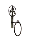 Iron Towel Ring with Fleur De Lis Design-12 Inches High