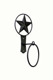 Iron Towel Holder with Ring, Star Design-12 Inches High