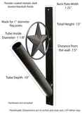 Iron Flag Pole Holder, Star Design-13 Inches High