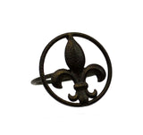 Set of 6, Iron Napkin Ring Fleur De Lis Symbol- 2 Inches in Diameter