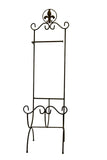Iron Fleur De Lis Symbol Toilet Paper Holder and Magazine Rack-32.5 Inches High