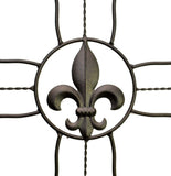 Iron Wall Cross with Fleur De Lis Symbol, Decorative Design-20 Inches High x 15 Inches Wide